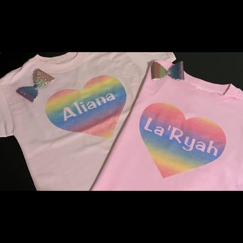 Rainbow Heart Girls Shirt